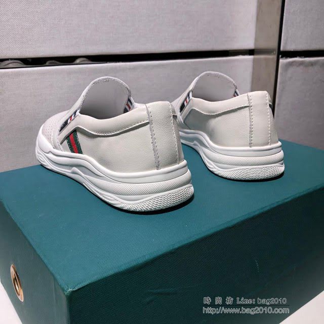 GUCCI男鞋 2019早春 官網最新款 休閒時尚男鞋 古馳小白鞋 Gucci牛皮鞋  hdnx1014